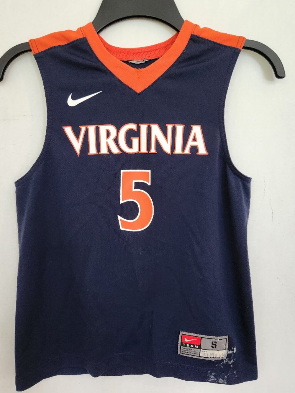 Virginia Cavaliers Basketball Jersey Nike UVA Youth Small #5 Navy Blue Wahoo T1a
